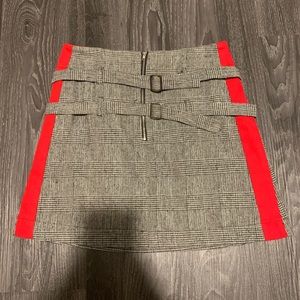 LF Plaid Skirt with Red Stripes on the Sides